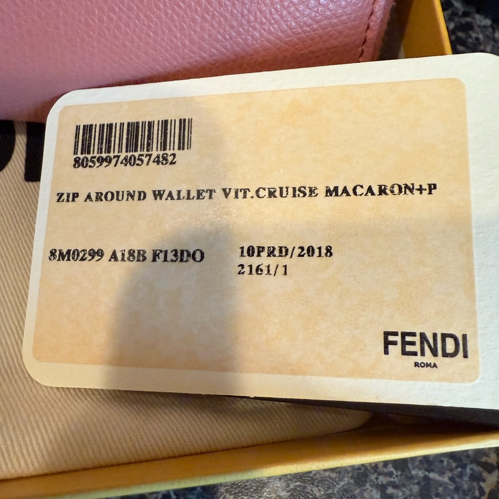 Fendi Pink Leather Zip Around Wallet - Picture 3 of 9